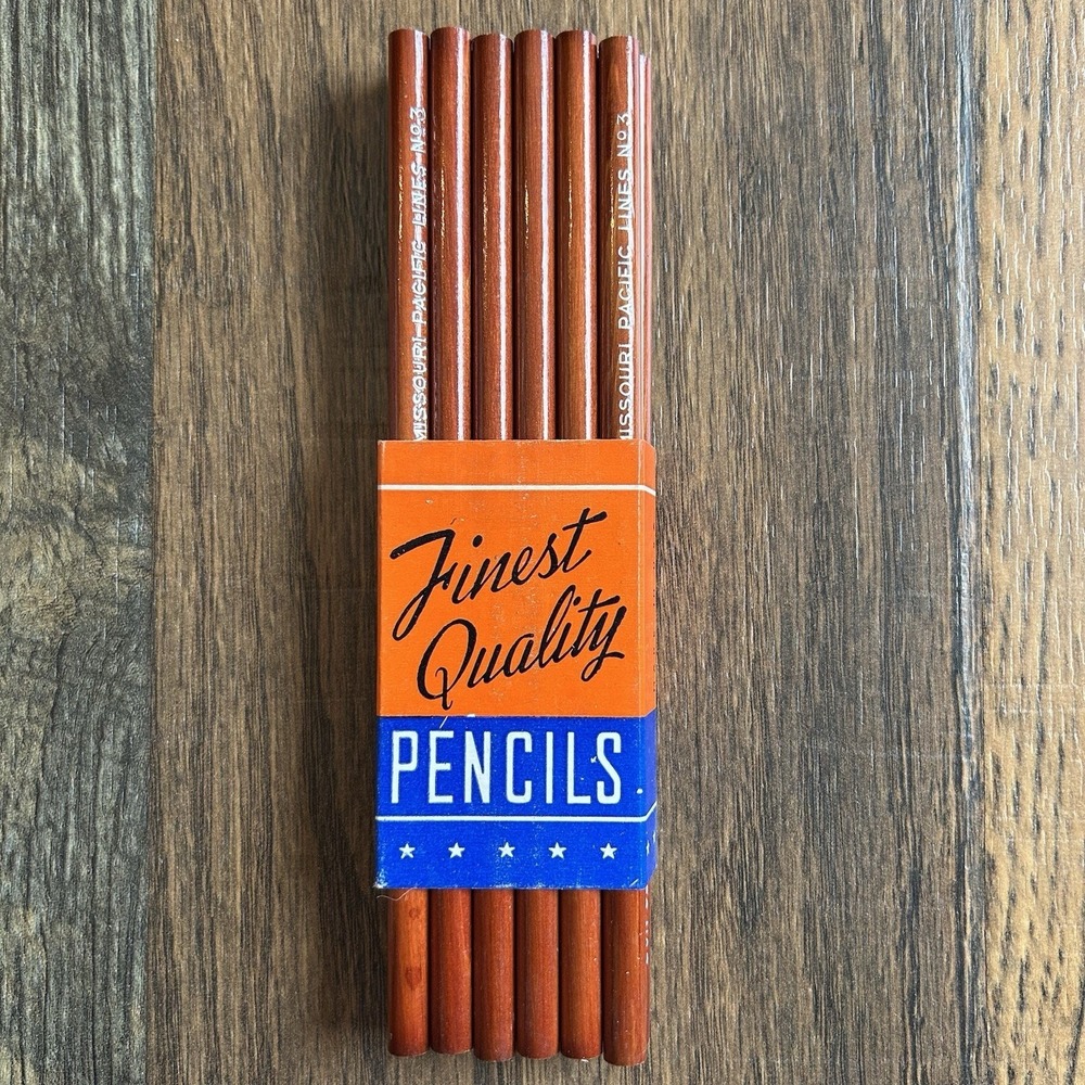 Vintage Missouri Pacific Lines Advertising Pencils 12pc NOS Mo-Pac #3 Railroad